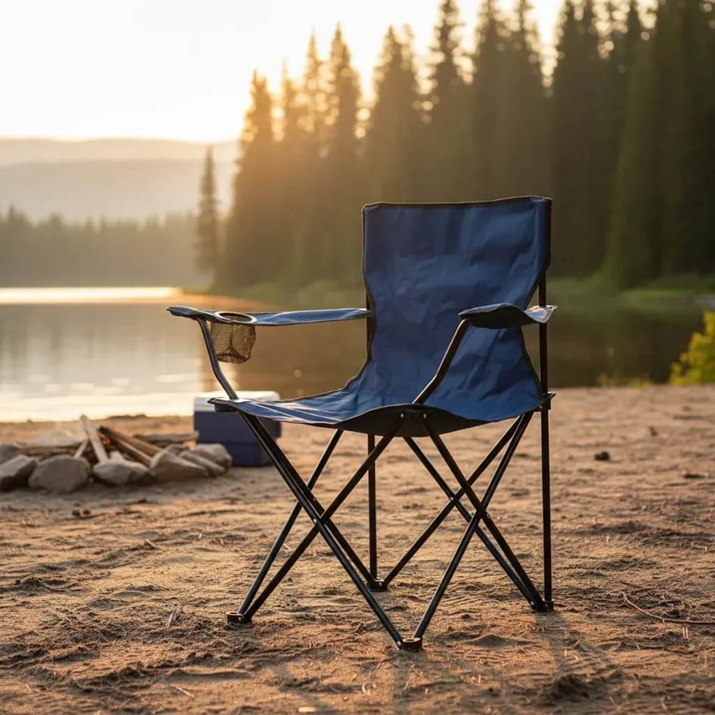 Cadeira Dobrável Portátil de Pesca Praia Porta Copo Nomad Camping