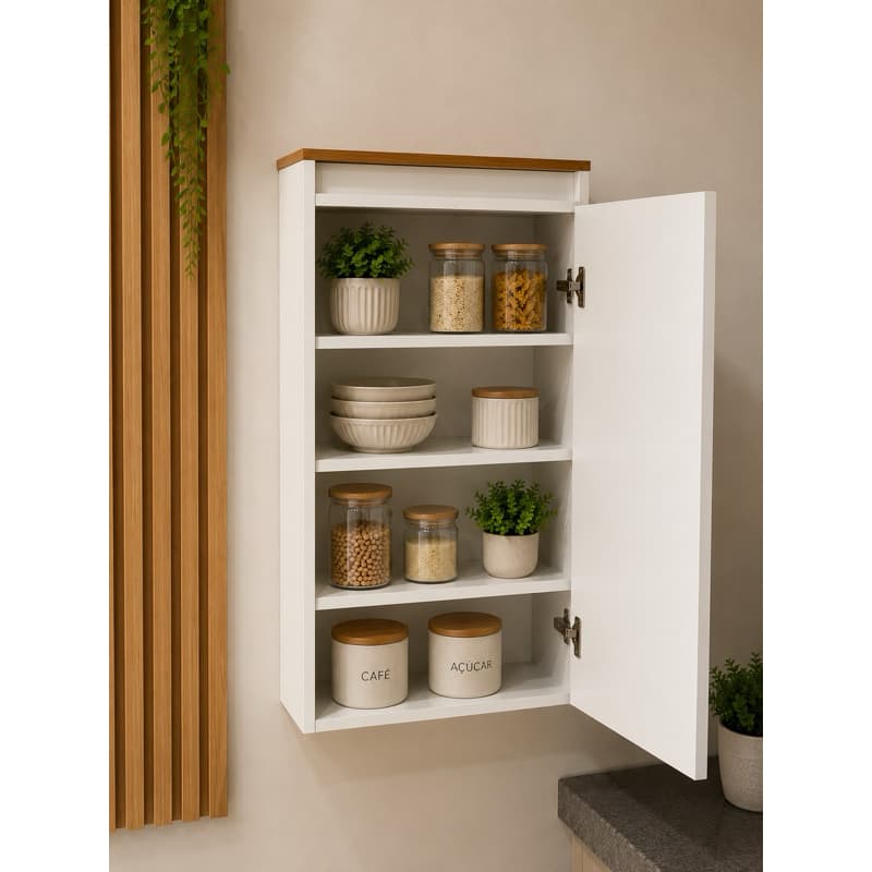 Armários Multiuso em MDF – Mini Despensa Aérea 1 Porta (ENVIO MONTADO)