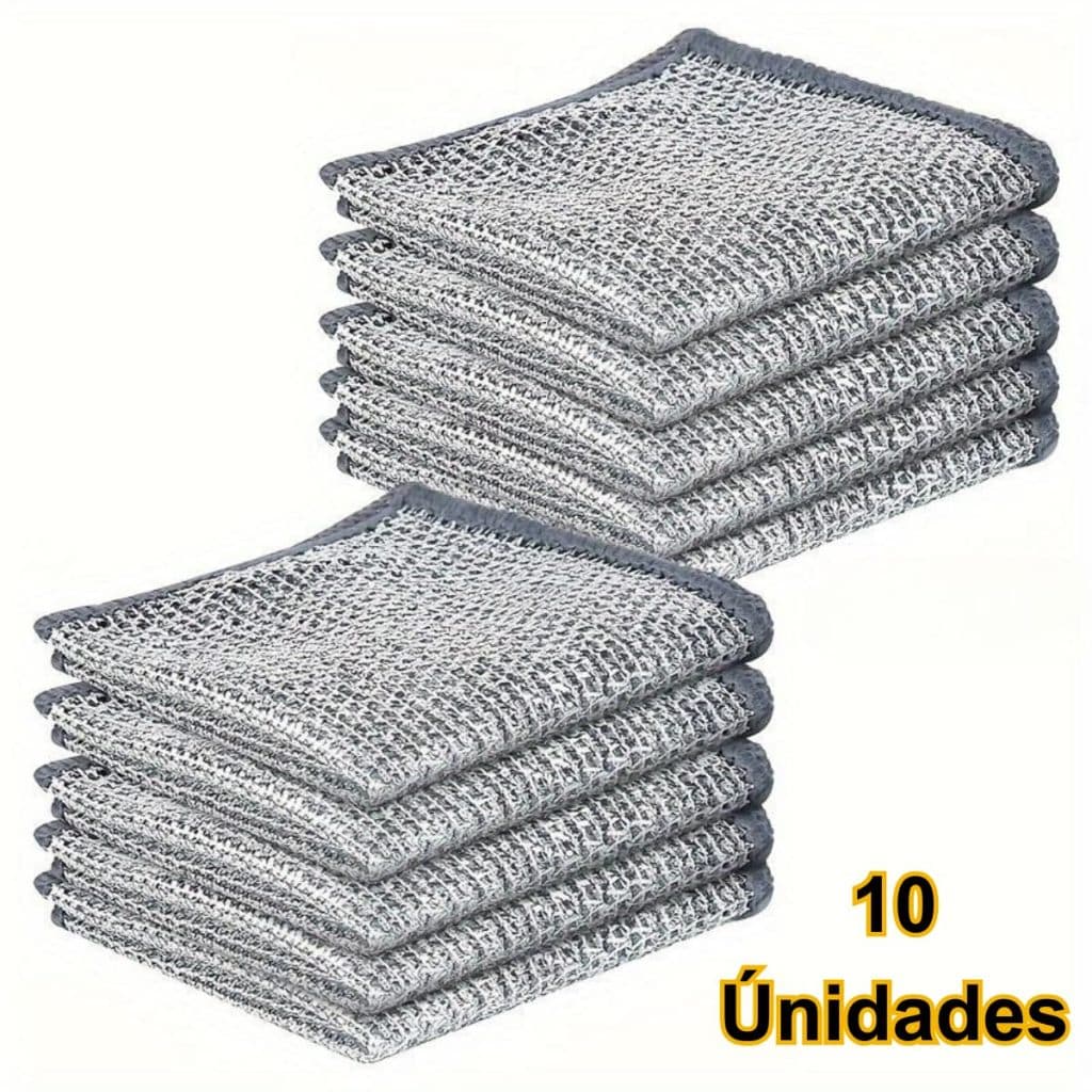 Pano De Limpeza De Arame Metálico Kit Reutilizável Tira Gordura Para Arear Panela Fogão Cozinha