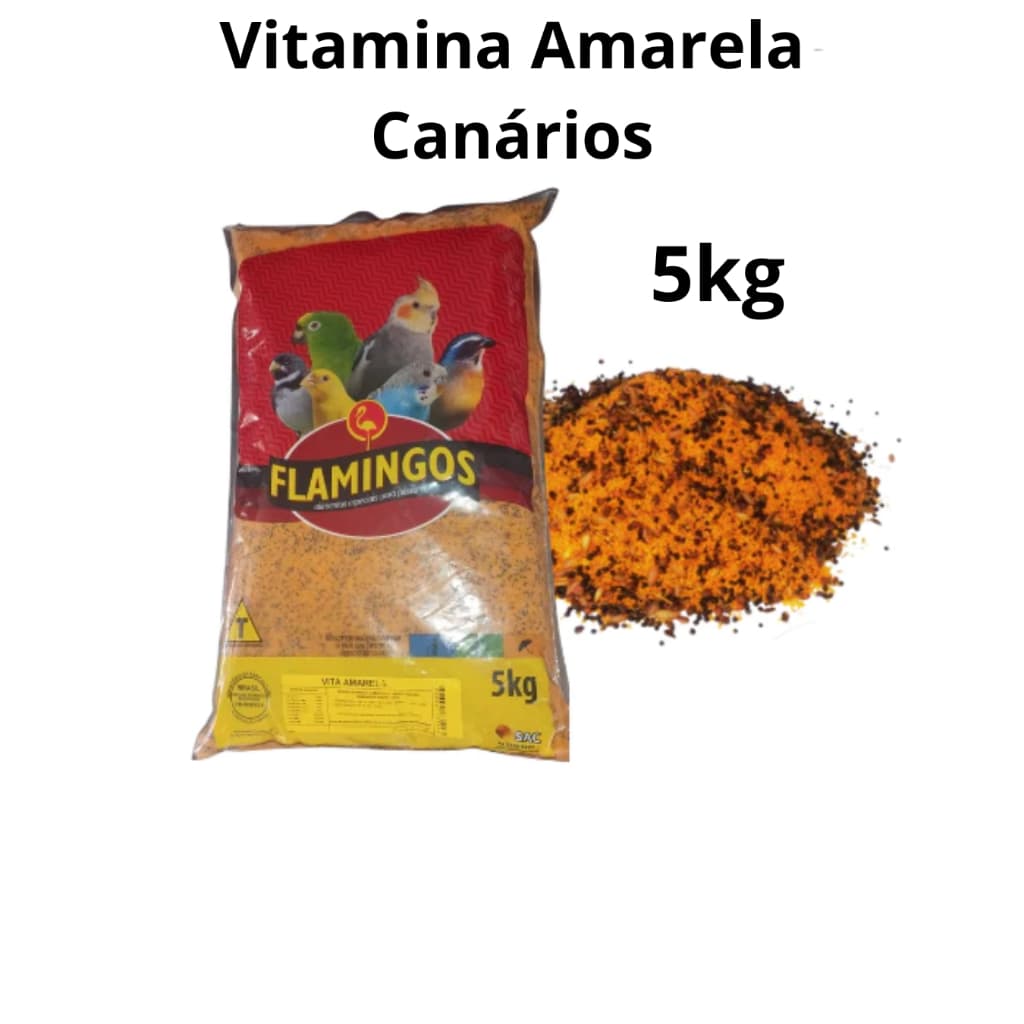 Sementes Farinhada Amarela Para Pássaros Canário Flamingos 5kg Original