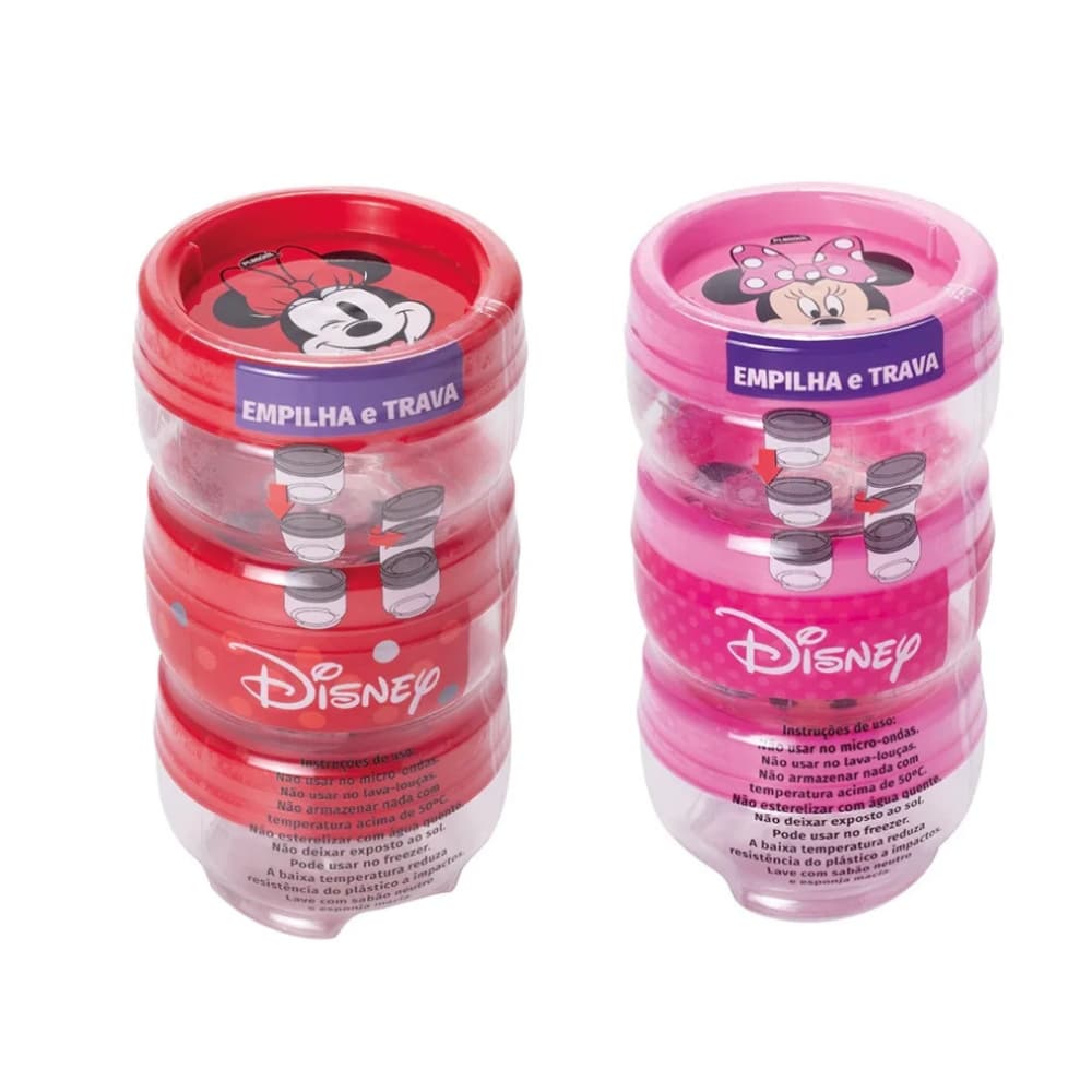 Kit Organizador Gire E Trave Minnie Disney 155ml- 3 Unidades
