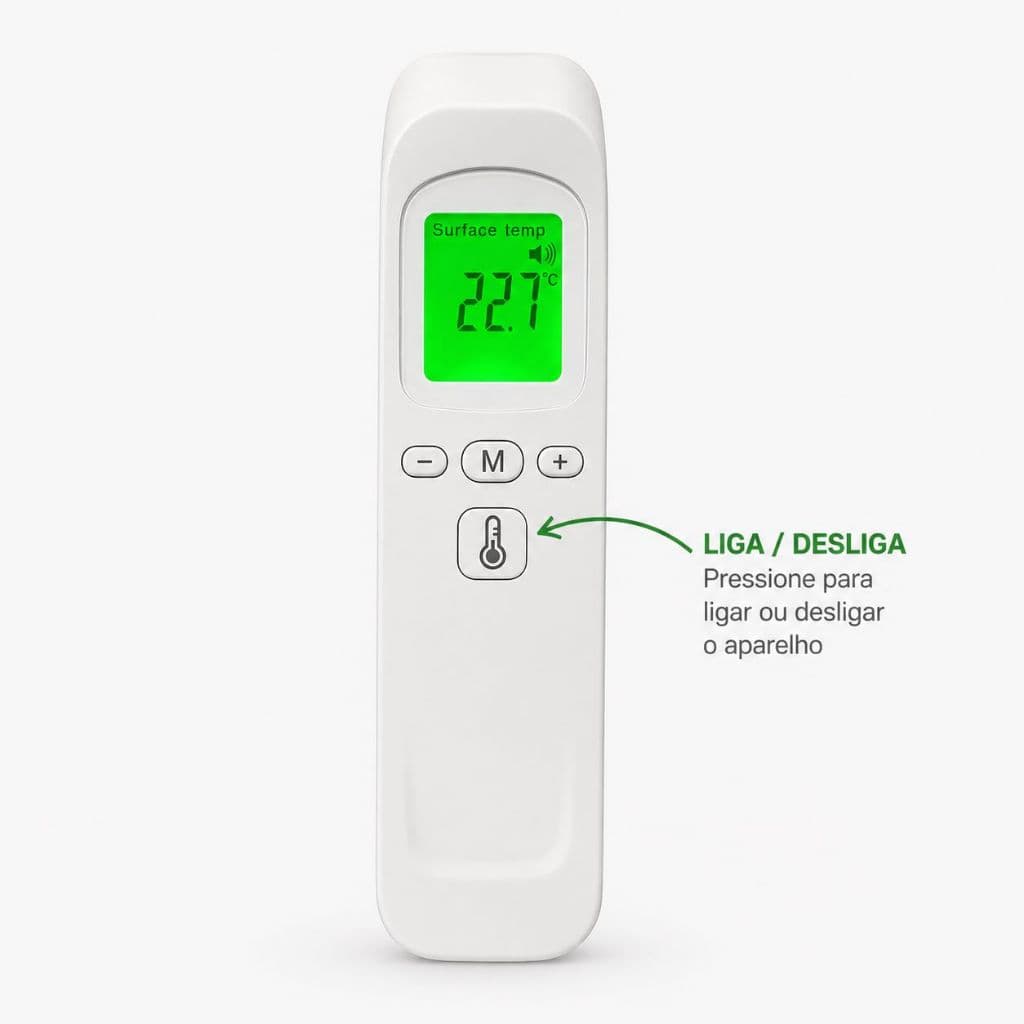 Termômetro Digital de Raios Infravermelhos Testa Medição Temperatura Bebês Adultos