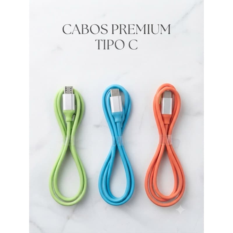 Cabo Premium USB Tipo C e Iphone lightning – Carregamento Rápido e Alta Resistência