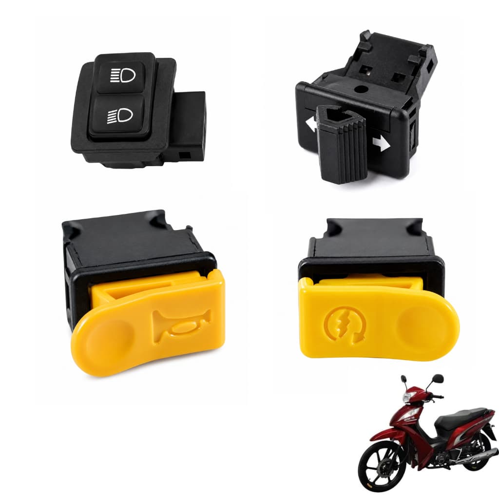 KIT 4 BOTOES INTERRUPTOR - SHINERAY JET 50 -  LUZ PARTIDA BUZINA PISCA