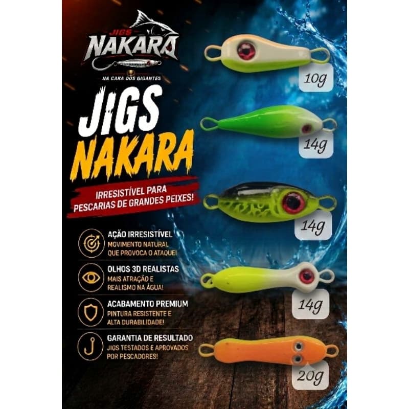 Kit com 5 jigs artesanal, pesca esportiva, jig premium, suport hook, anzol reforçado ( KIT 02 )