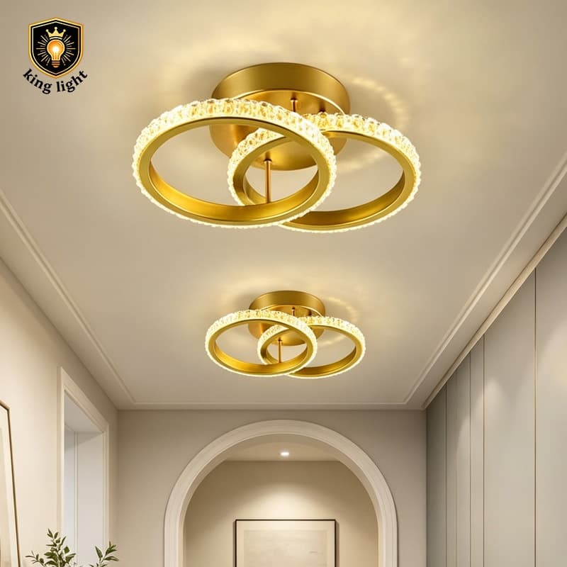 Luminária Teto Plafon Cristal LED 3 Cores Ajustável, Lustre Moderno Decorativo
