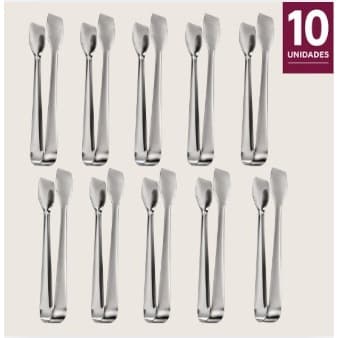 Kit 10 Pegadores Multiuso Aço Inox Para Frios Petiscos Saladas Churrasco Cozinha Resistente