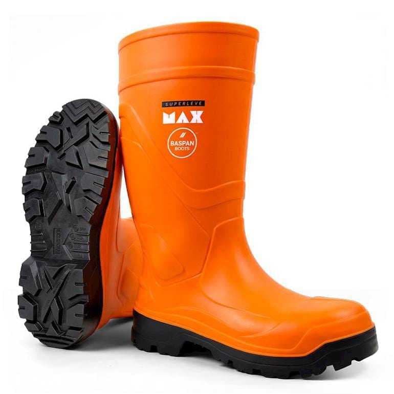 Bota Superleve Max Laranja Baspan Impermeável Robusta Confortável Antiderrapante Pu Resistente e Durável Lançamento
