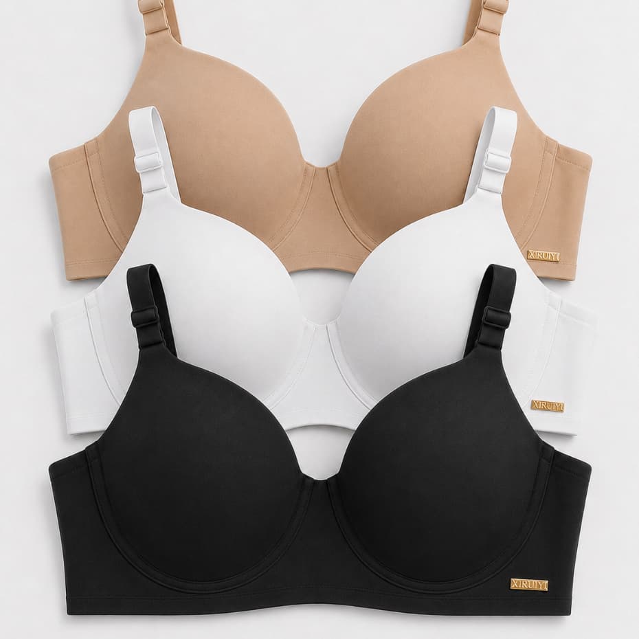 Kit C/3 Sutiãs Feminino Reforçado Premium Com Bojo Confortável Sustentação Alça Reguláveis P AO GG PROMOÇÃO