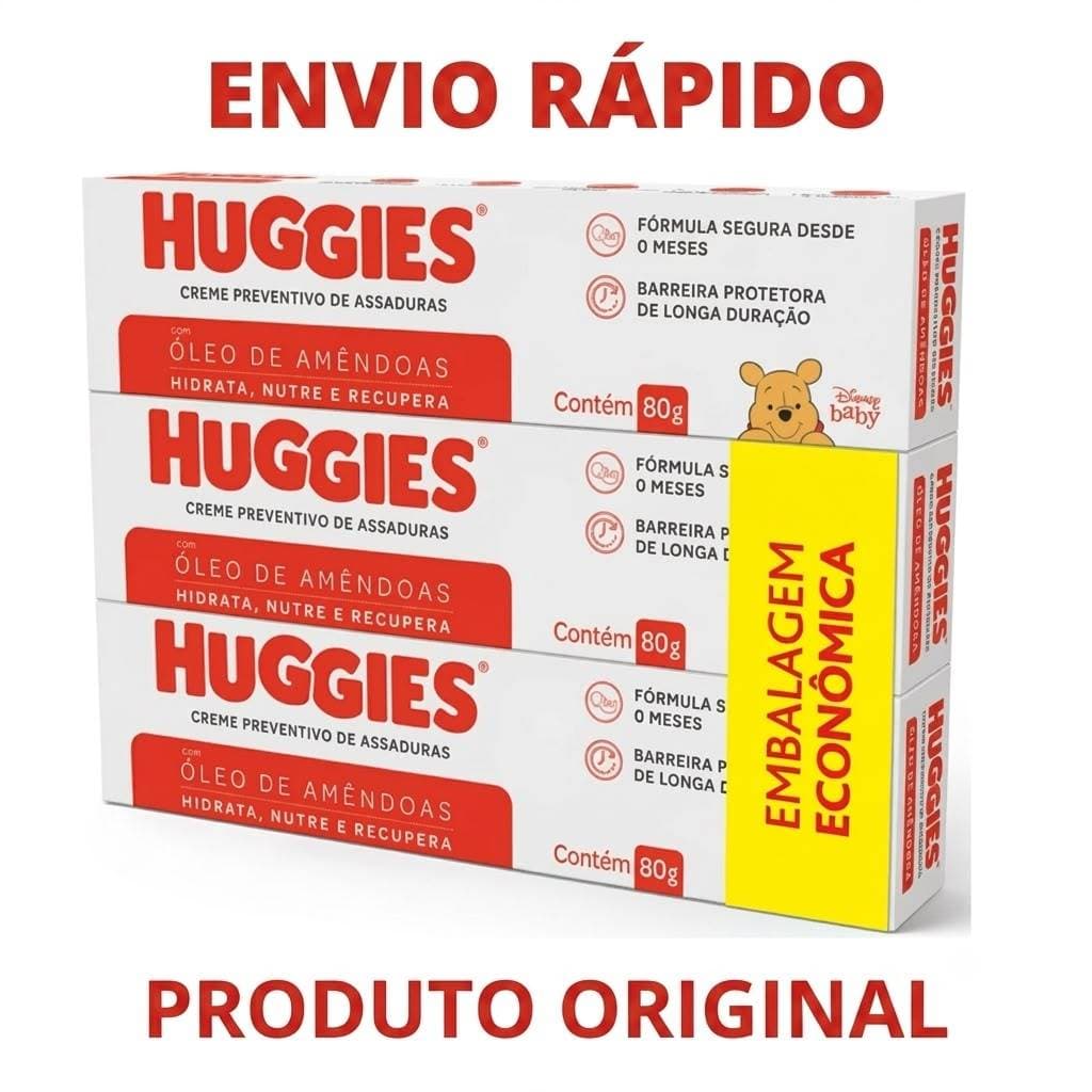 Huggies Creme Preventivo Para Assaduras Pomada Pele Protegida c/3 de 80g. Val.: 08.05-2028