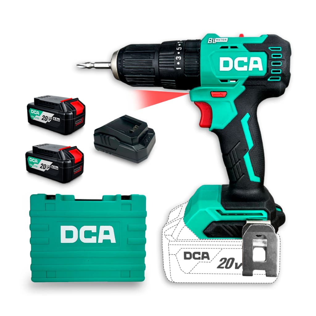 Parafusadeira Furadeira Impacto DCA 13mm 4Ah 2 Baterias Montagem Obra Manutenção Profissional