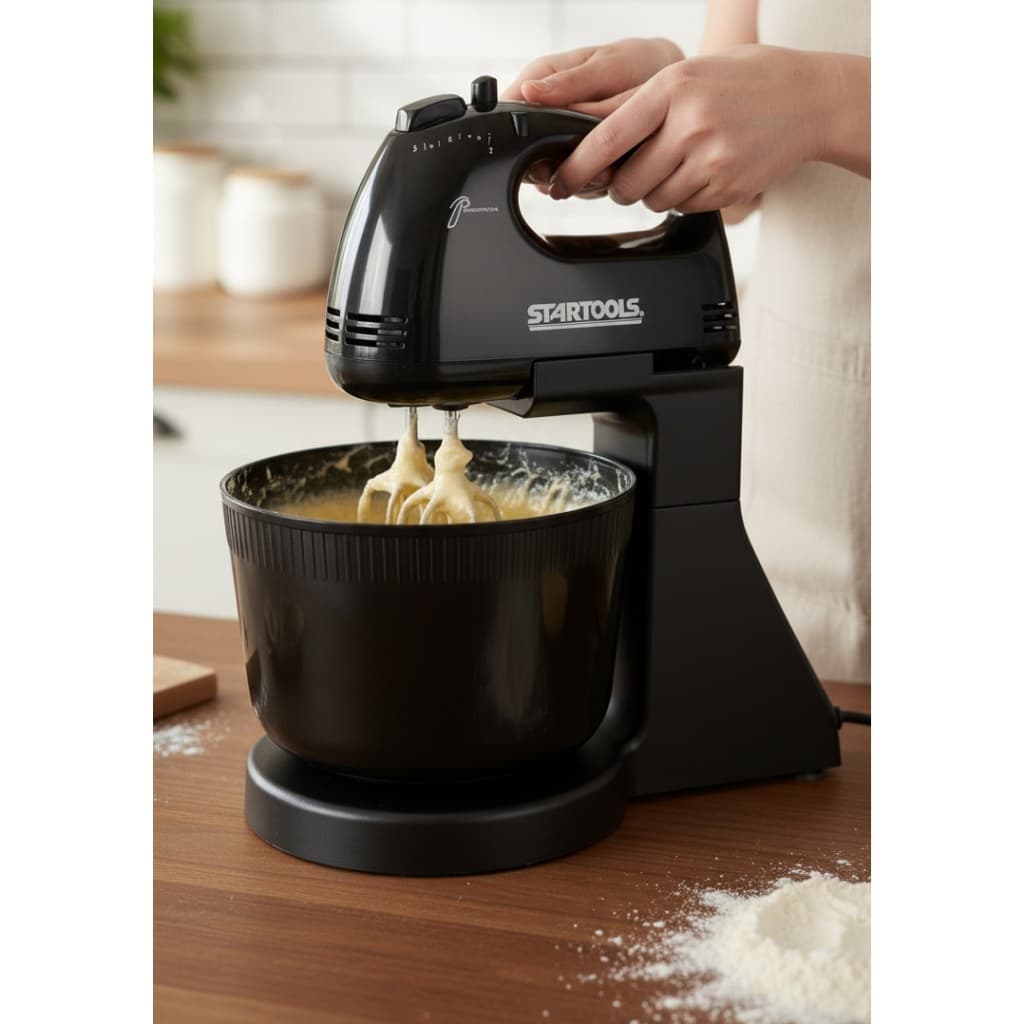 Batedeira De Bolo Elétrica 250W 2 Litros Preta127V/220V Cozinha Qualidade Massas Leves Bolos Creme