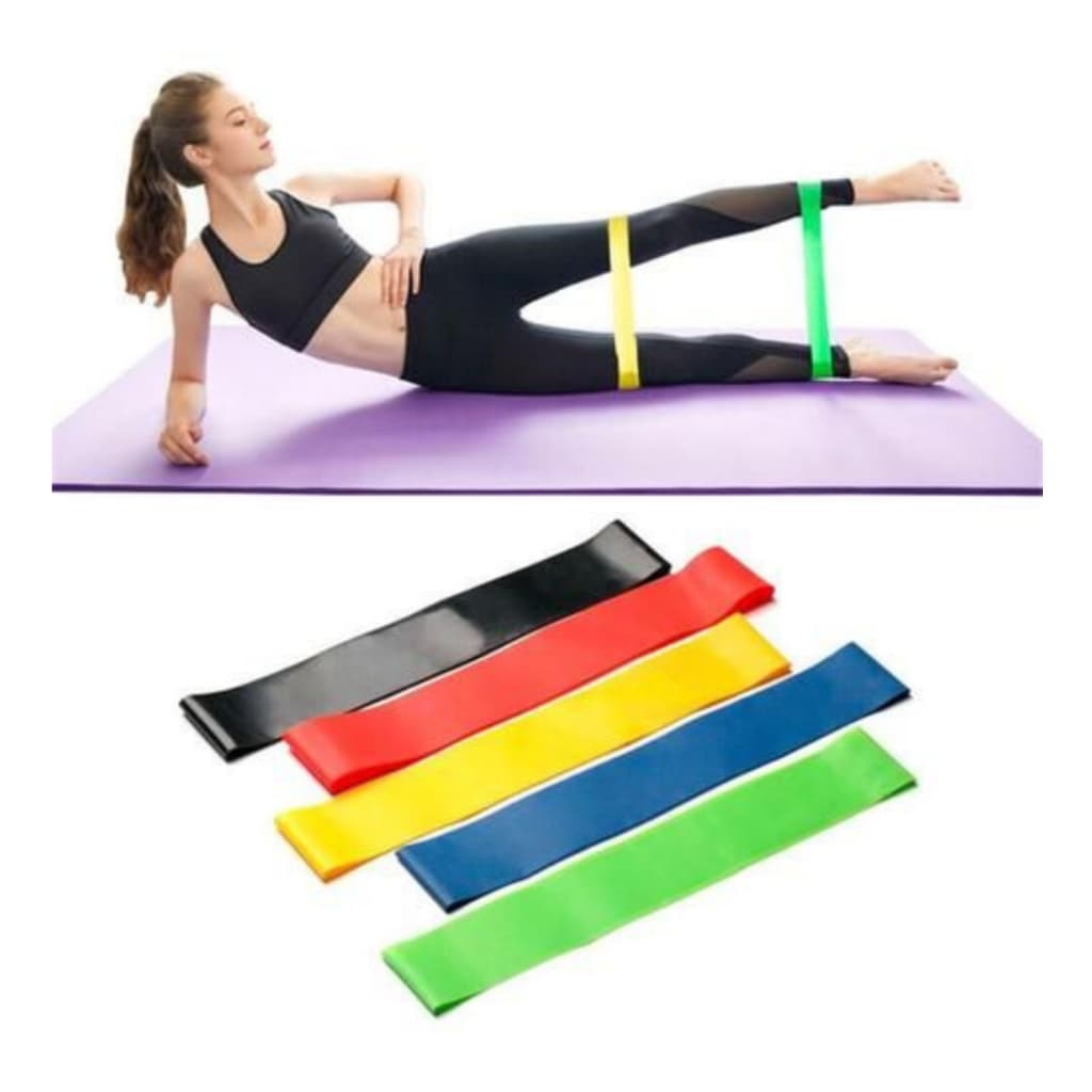 Kit 5 Faixa Elástica Super Mini Band Extensor Elástico Para Treino Resistência Funcional Academia Ginástica Yoga Esporte