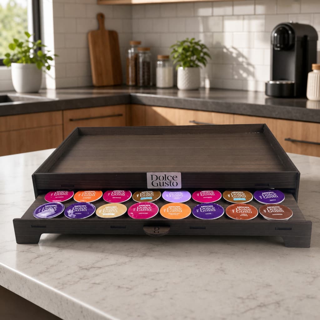 Bandeja Porta Cápsulas De Café Dolce Gusto Suporte Para Bule Jarra Xícaras Decoração Cozinha MDF