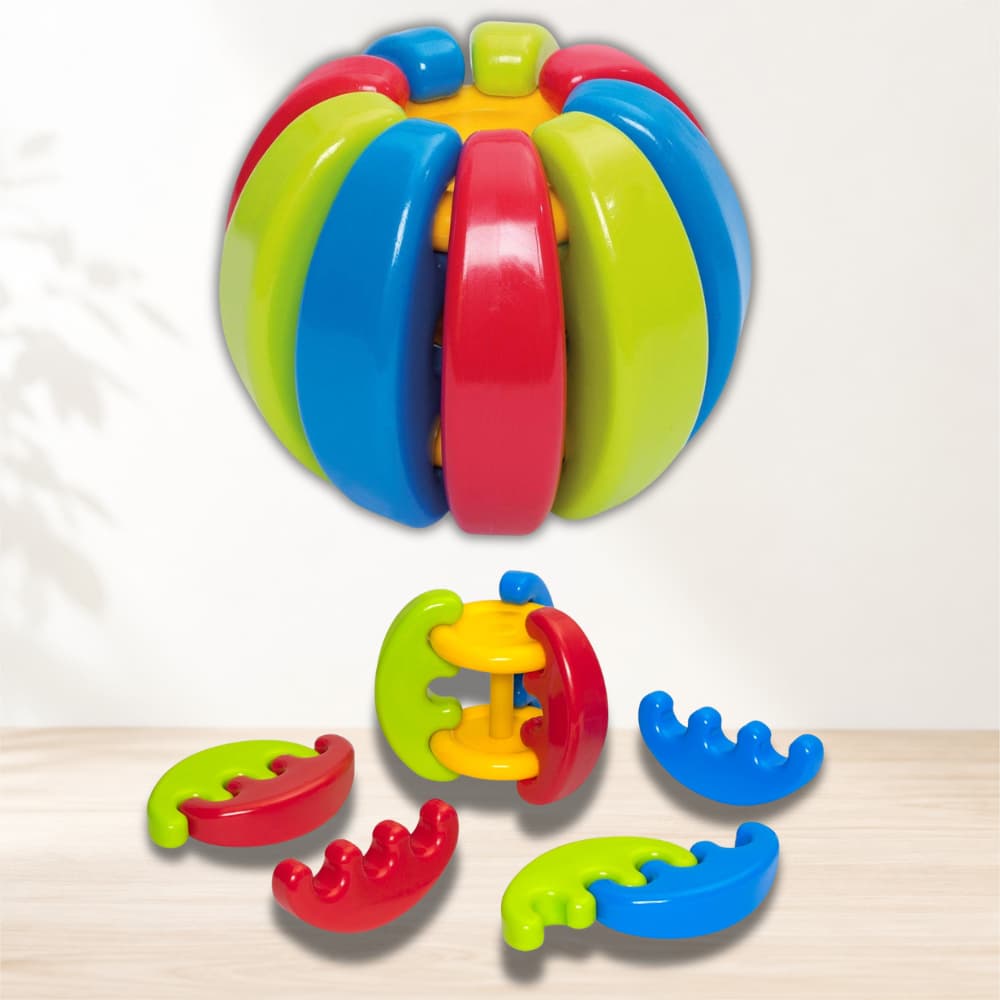 Brinquedo Baby Gomos Mercotoys Bebê Sensorial Encaixe Bola Educativa +5 Meses Atóxico