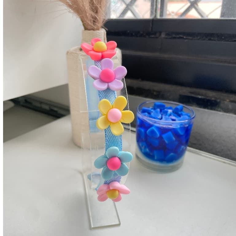 Tiara de florzinhas coloridas para meninas, arco flexivel e resistente para menina, tiara com flores coloridas