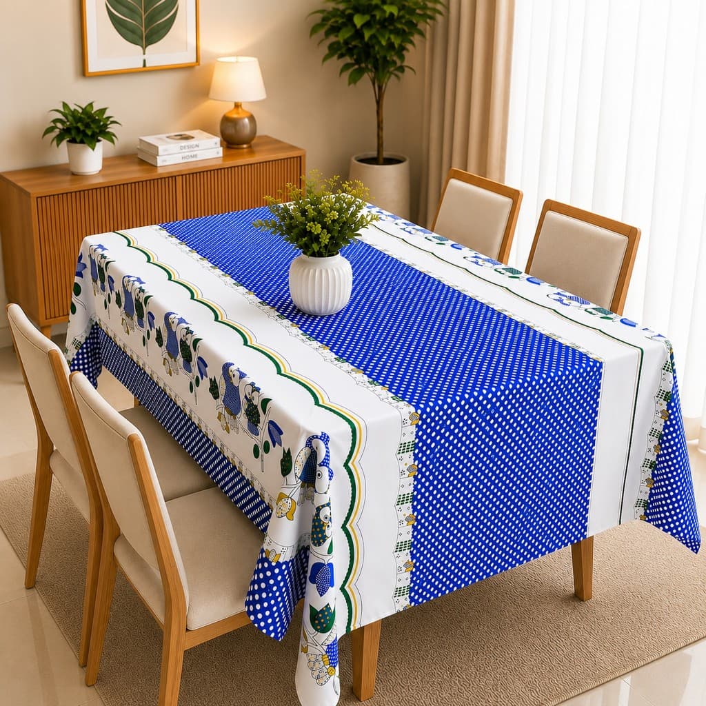 TOALHA DE MESA ESTANPADA 6 E 4 LUGARES TECIDO OXFORD