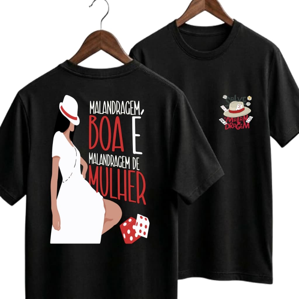 Camiseta Maria Navalha Salve Malandragem 100% Algodão Fio30.1 Premium Confortável Masculina Feminina