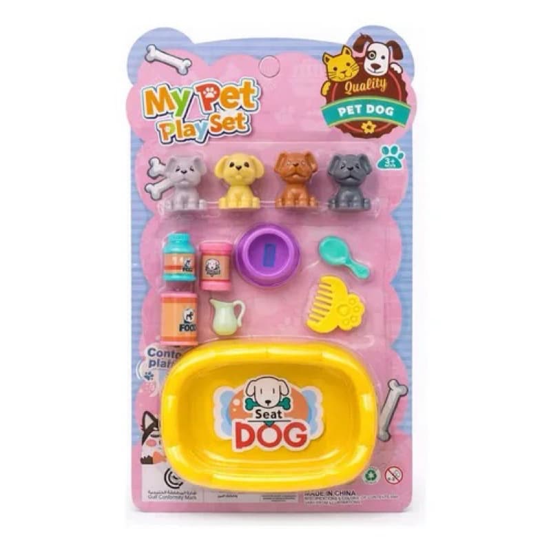 Kit Brinquedo Pet Shop Meu Kit Pet Com Banheira 4 Cachorrinhos E Acessórios Cartela