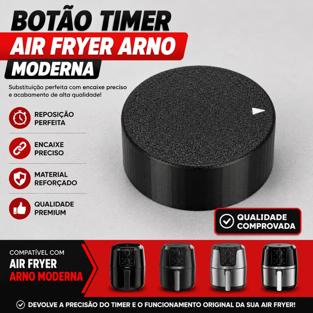 Botão Knob Timer Fritadeira Airfry Moderna Arno PFRY