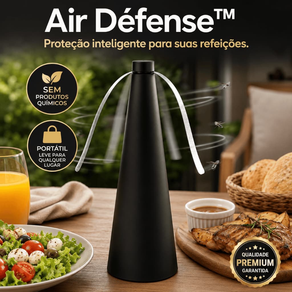 Ventilador Air Défense™ TopRio  Repelente Insetos Compacto 25cm Preto Silencioso Portátil Tecnologia Ultravioleta