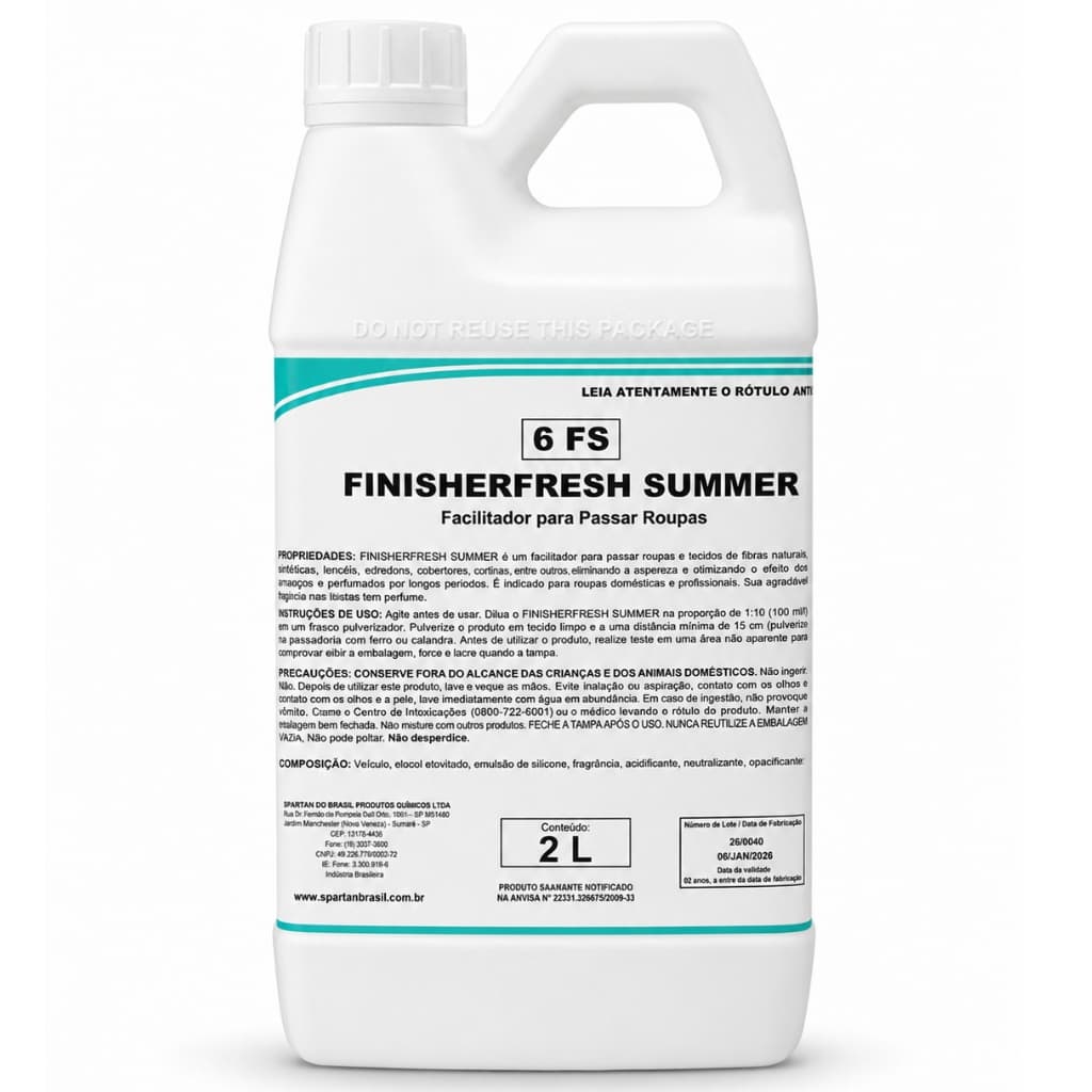 Finisherfresh Summer Concentrado Facilitador Passar Roupa Auxiliar Passadoria Concentrado Perfume Roupa Spartan Original