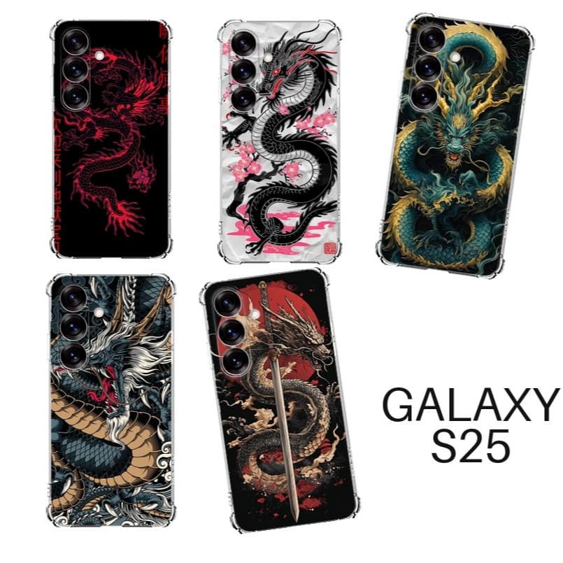 Capinhas de Celular TPU Samsung Galaxy S25 Dragão Japonês Estilosa Estilo Estampa Anti-Impacto Proteção Cases Capas