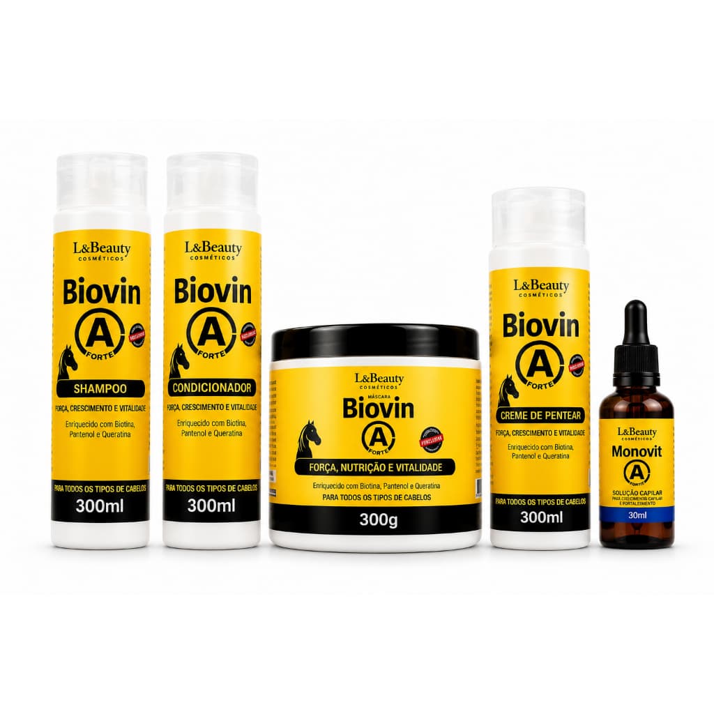 Biovin A Kit Crescimento Capilar Original Tratamento Capilar Fortalecimento  Antiqueda Nutrição e Reconstrução