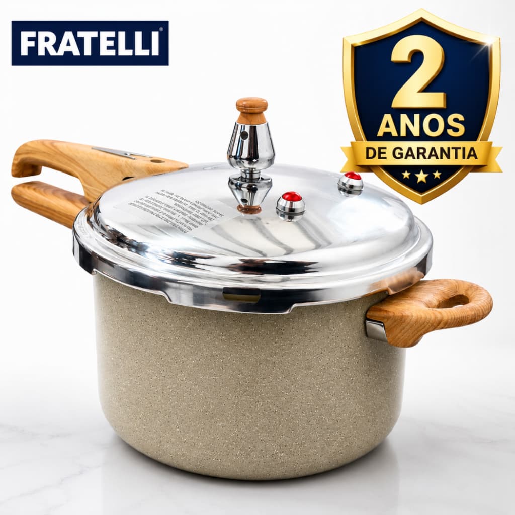 Panela de Pressão 4,2L Cerâmica Indução Antiaderente Fechamento Externo