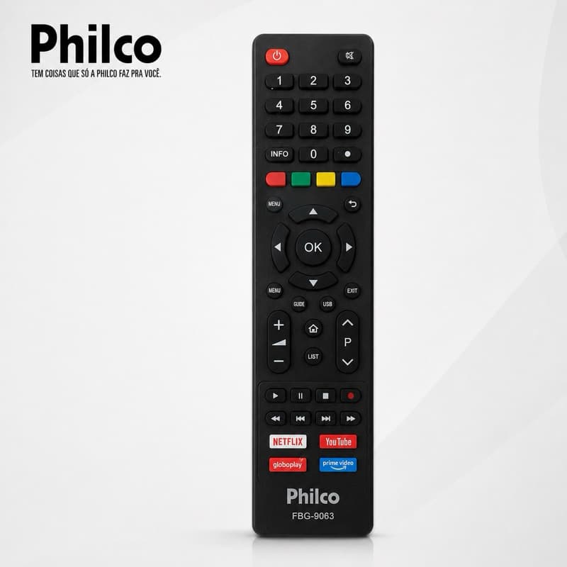 CONTROLE SMART COMPATÍVEL C/ PHILCO NETFLIX/YOUT/GLOBOPLAY/PRIME