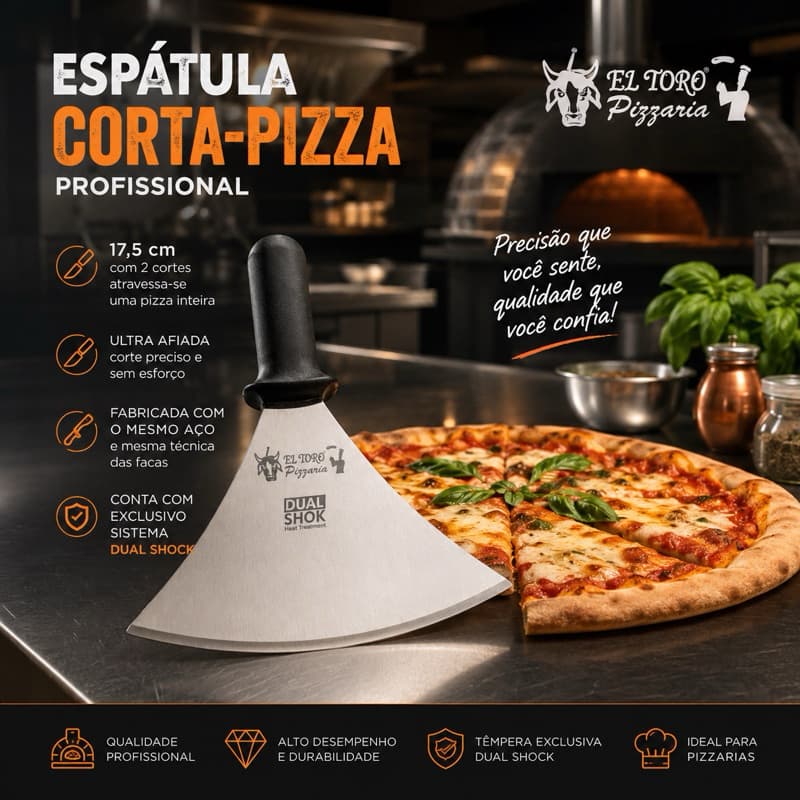 Cortador de Pizza Profissional 17,5 Cm de Largura EL TORO CUTELARIA