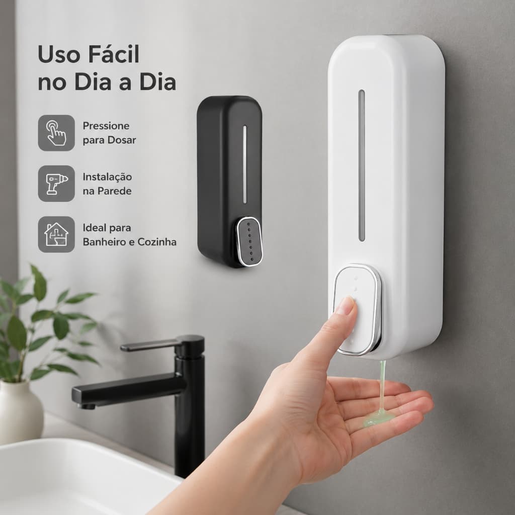 Dispensador de sabonete líquido de parede, suporte para sabonete de banheiro