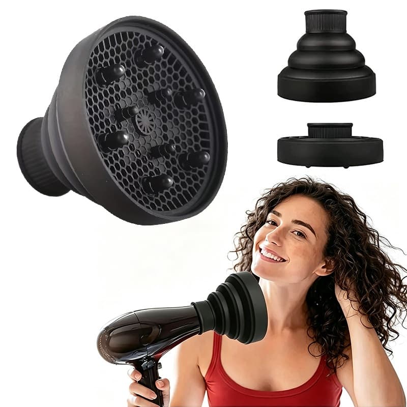 Difusor De Cachos Silicone Flexível Retrátil Adaptador Universal Para Ativação De Cachos
