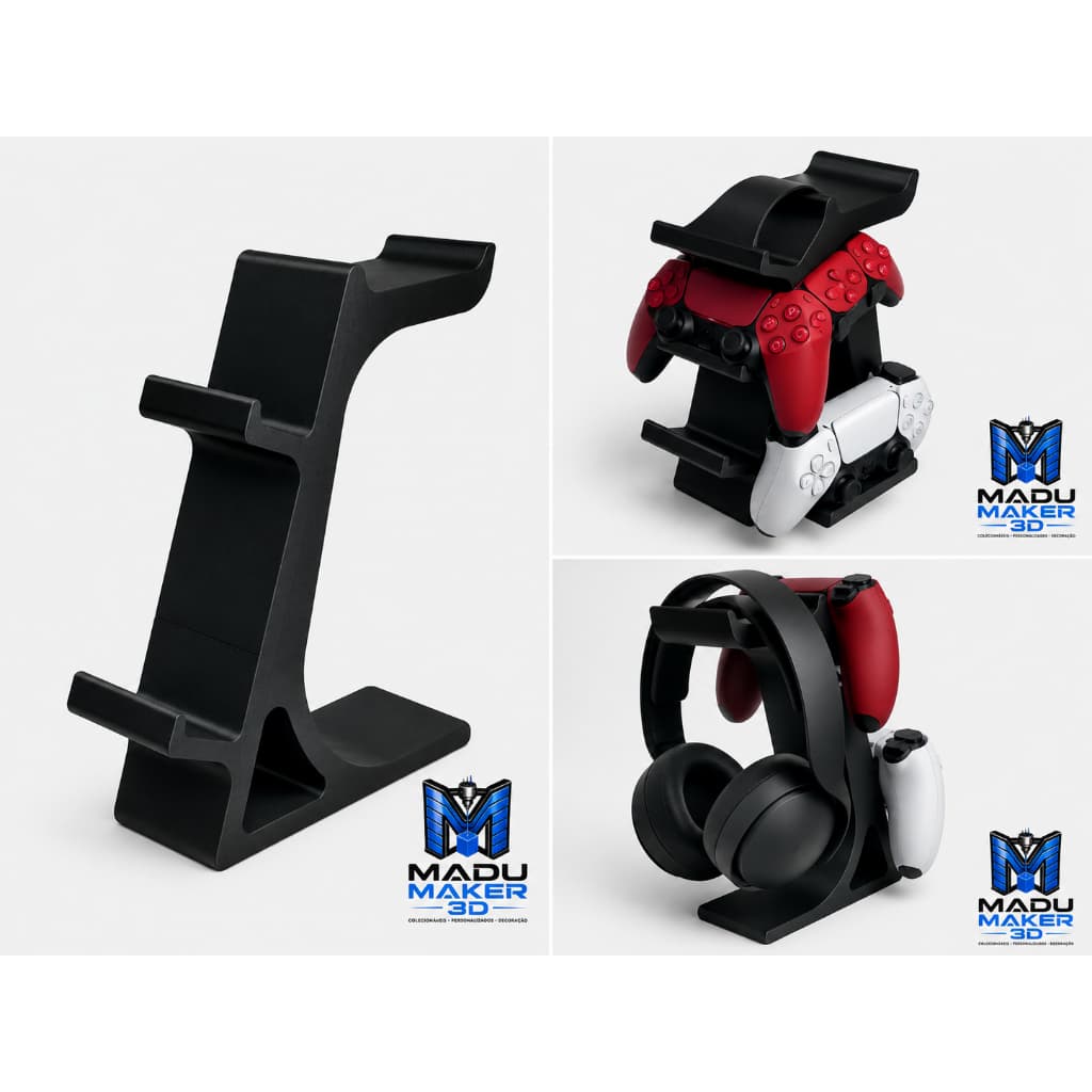 Suporte Gamer Porta Controle Videogame Para Ps4 Xbox Ps5 Fone de Ouvido Headset