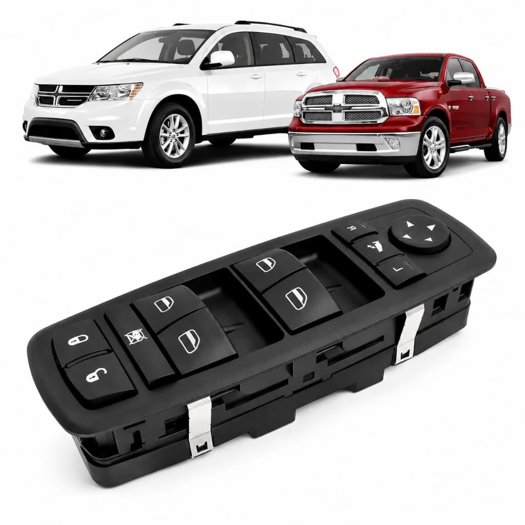 Botão Interruptor Comando Vidro Elétrico Motorista Fiat Freemont Dodge Journey Com Rebatimento