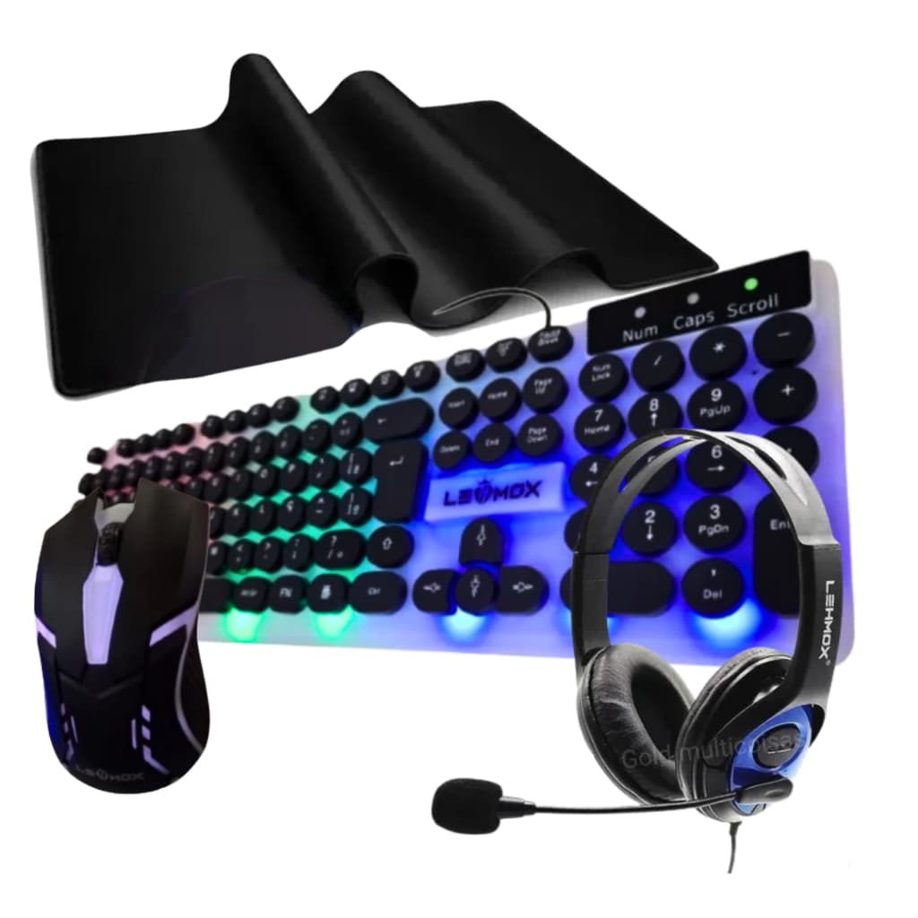 Kit Gamer Exbom Teclado Rgb Mouse Pad Extra Grande