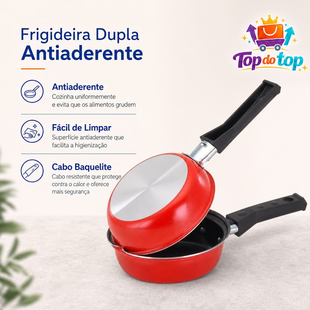 Frigideira Dupla Antiaderente 14cm Omeleteira Hamburguer Panqueca