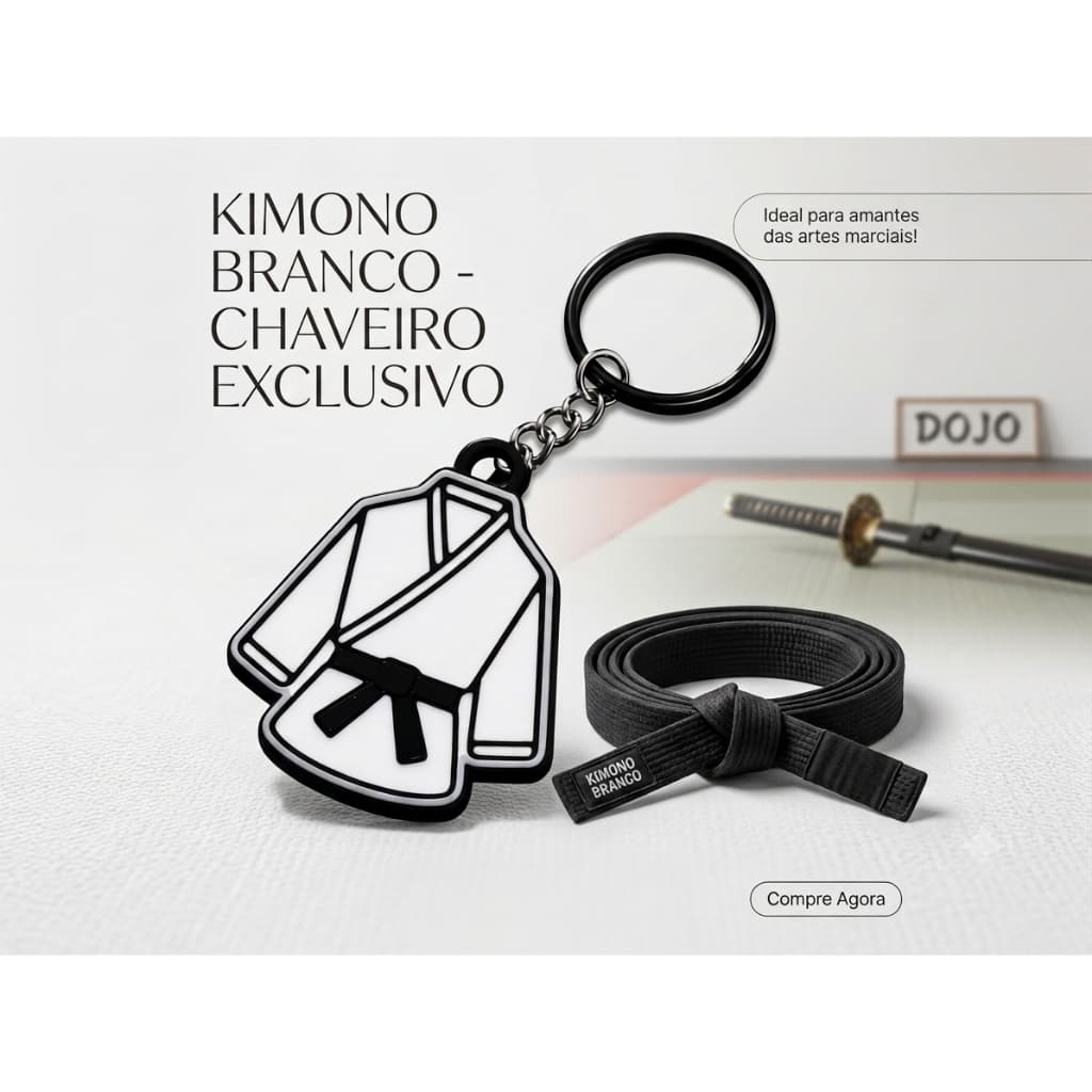 Kit Chaveiros Kimono Artes Marciais Jiu Jitsu Judo Karate - 3D