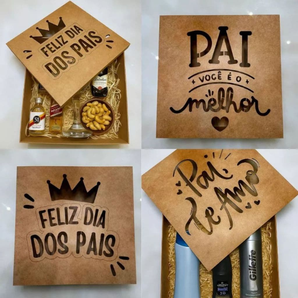 Caixa Presente em MDF Cru Grande 30x30x10 Dia Dos Namorados Dia Das Mães Aniversário Dia Dos Pais