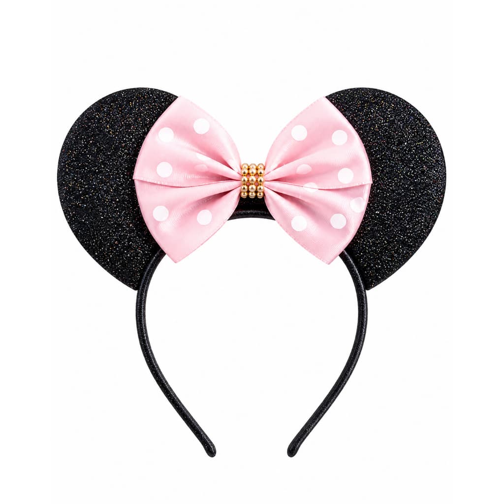 Nova Tiara Minnie Laço Rosa Claro Orelhas Em E.V.A Brilhosas Meninas