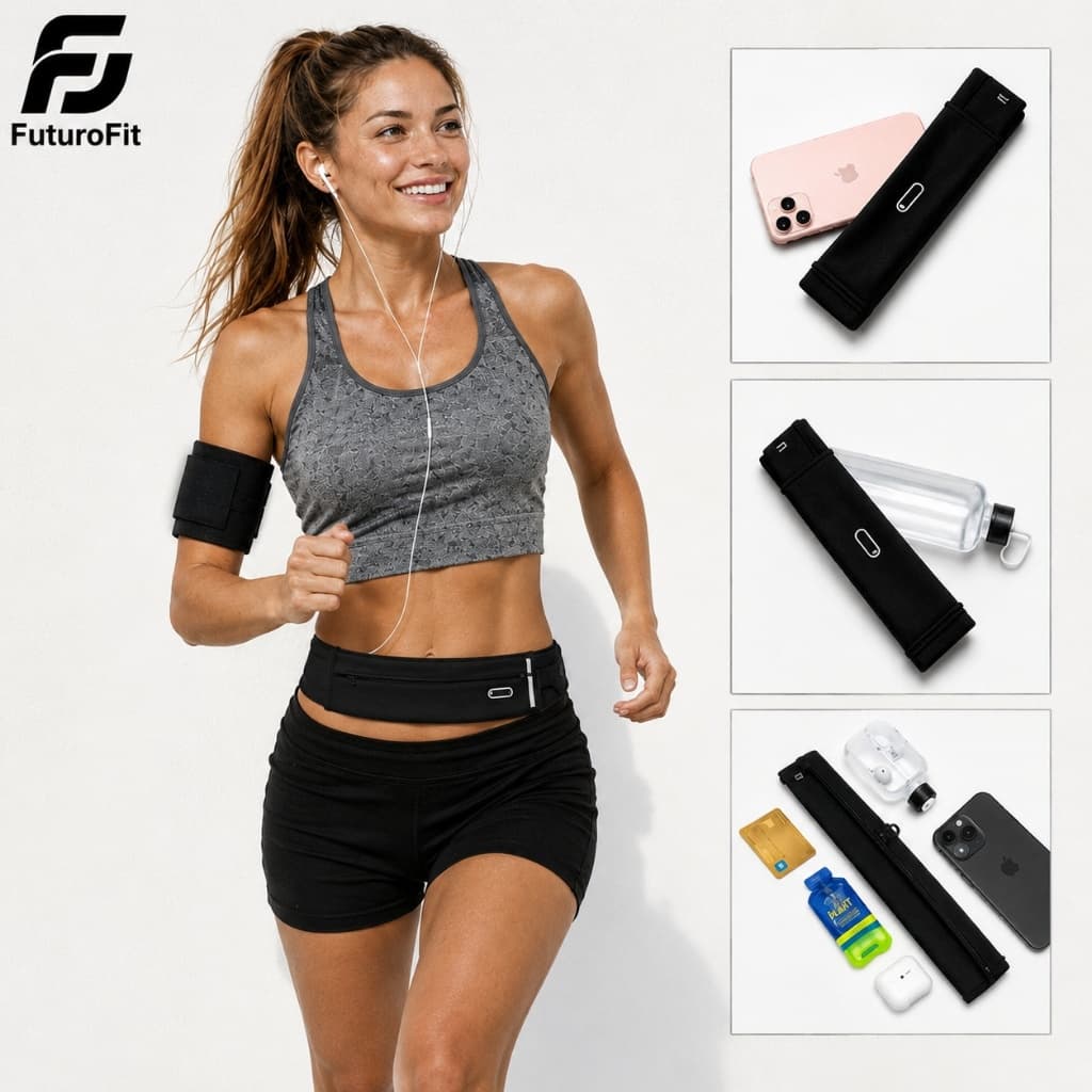 Pochete Upgrade Oculto  Impermeável Slim Mais Compacto   Corrida Academia Com Garrafa Celular 7.5