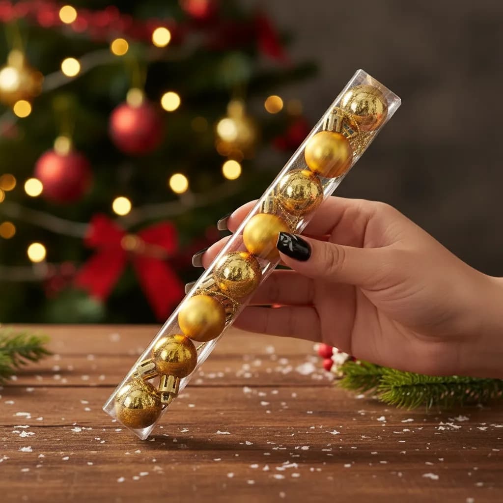 Bolas Enfeite De Natal - 08 Pçs De 2,5cm - Lisa