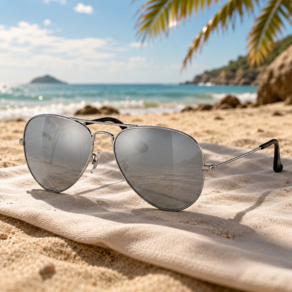 Óculos de Sol Aviador LENTE PRATEADA Unissex – Proteção UV Estilo Clássico