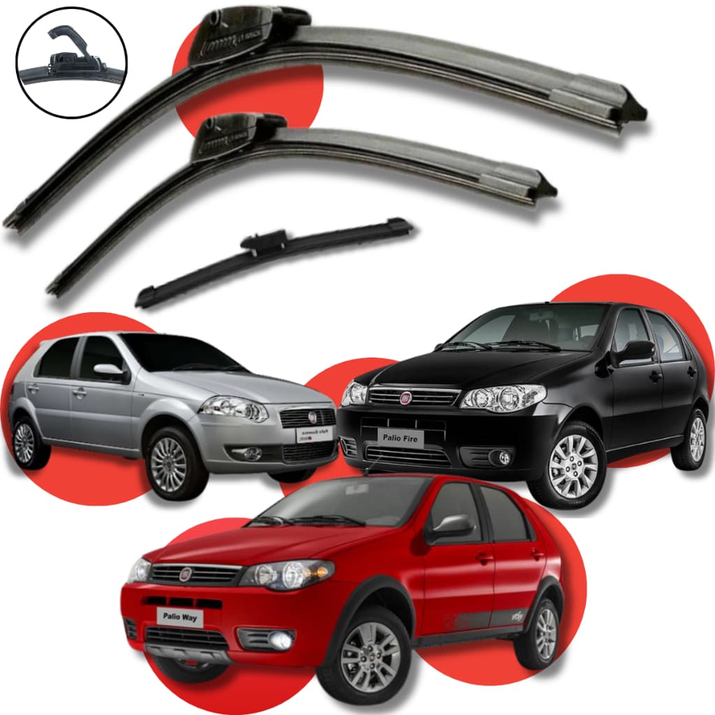 Kit 3 Palhetas Limpador Parabrisa E Traseira Palio G1 G2 G3