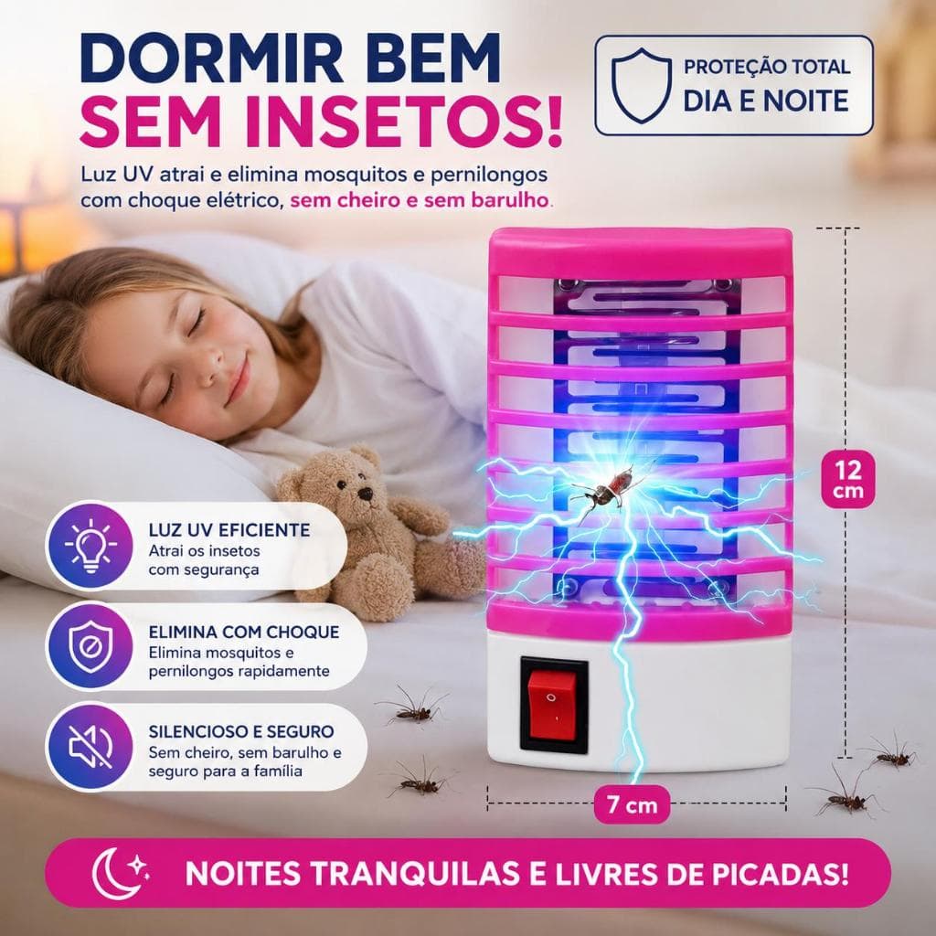Luminária Abajur mata mosquito repelente insetos Armadilha de Pernilongos - Bivolt
