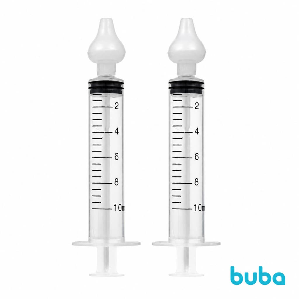 Kit 2 Lavador Nasal Seringa Ponta Sinusite Buba Bico Silicone
