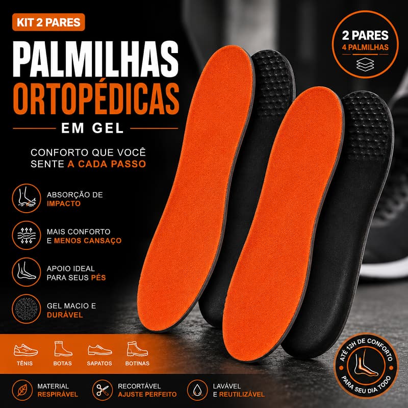 KIT 2 Pares Palmilha Em Gel Conforto Ideal Para Trabalho