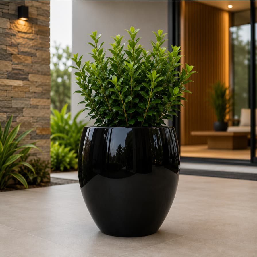 Vaso Fibra de Vidro 43cm Decorativo Área Interna Externa