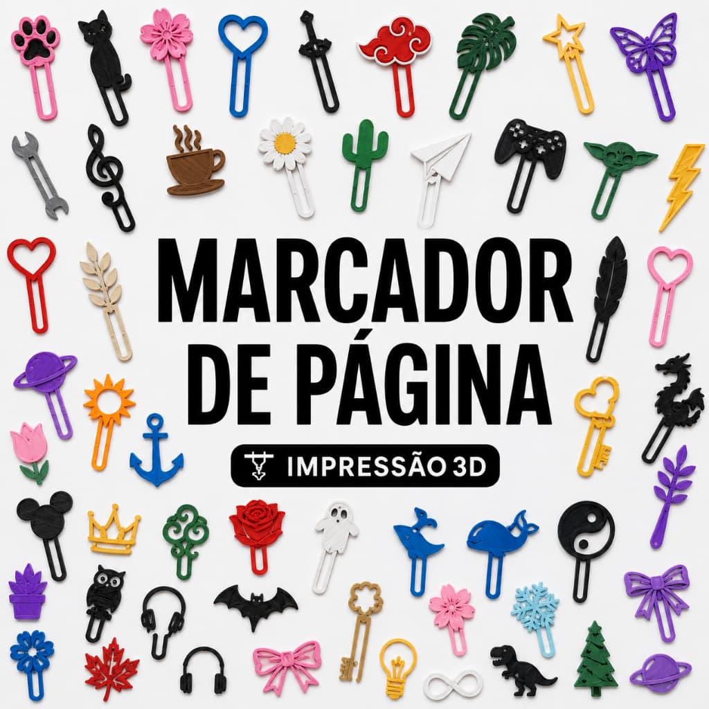 Marcador de Página 3D Kit 2 Unidades | Personalizado para Livros, Planner e Agenda