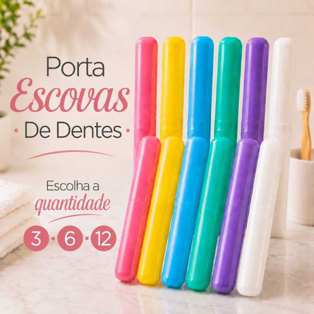 Kit Porta Escova De Dentes Compacto Portatil Resistente Colorida para Academia Brinde Festas Casamento Eventos 3 6 12 Un